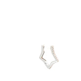 14k White Gold .05ct G SI1 Round Diamond Star Huggie Earring (Single Pair) 1/2 inch 1.5mm